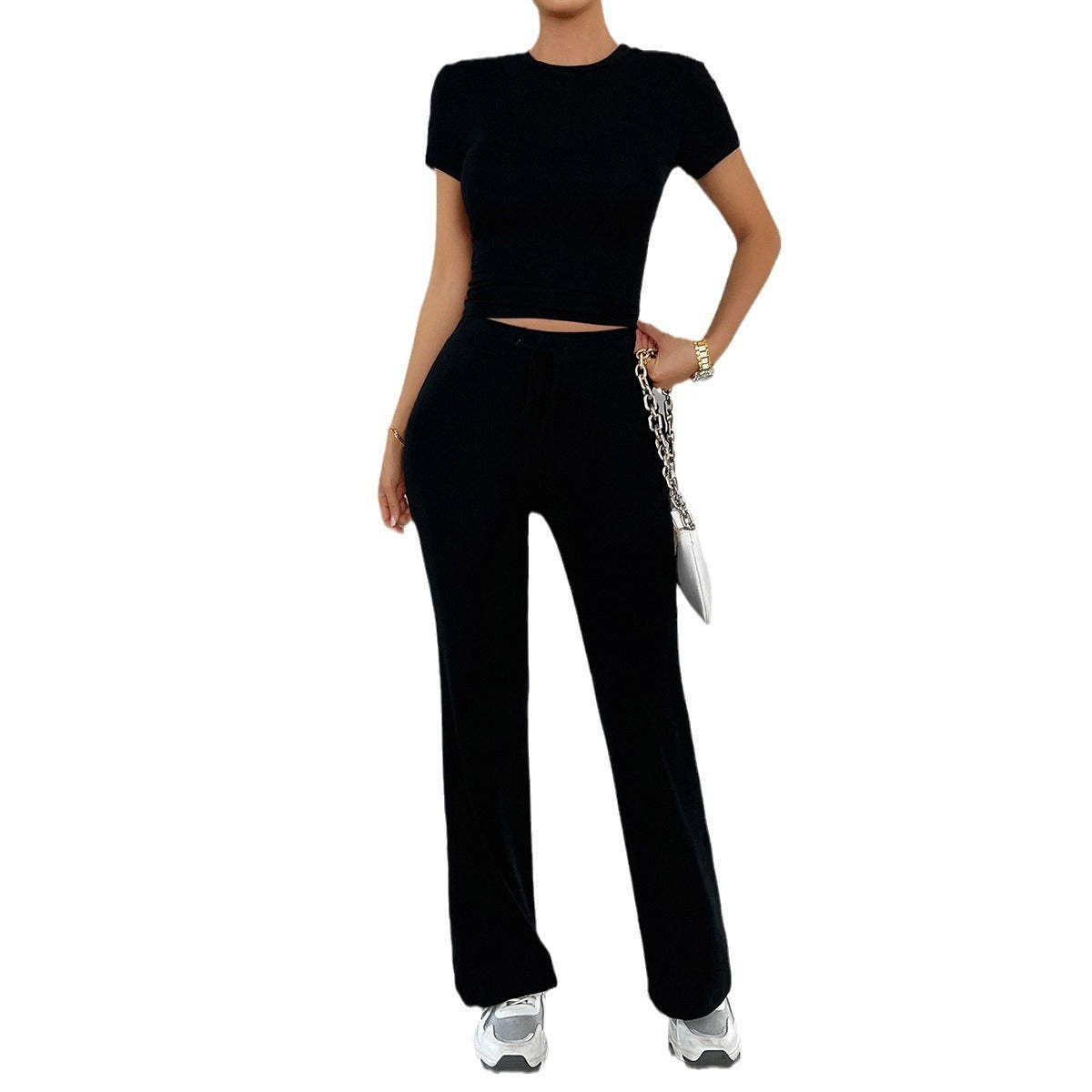 Image of Women's Crop Top Wide Leg Set