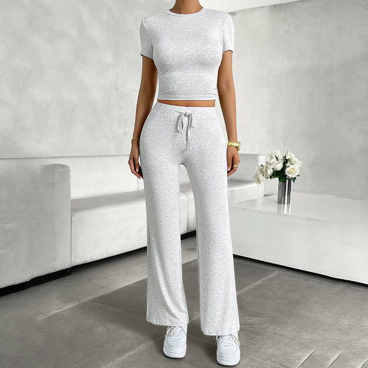 Image of Women's Crop Top Wide Leg Set