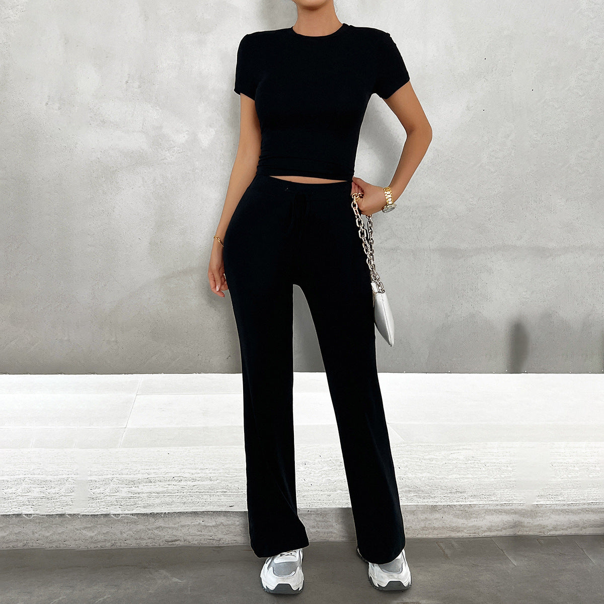 Image of Women's Crop Top Wide Leg Set