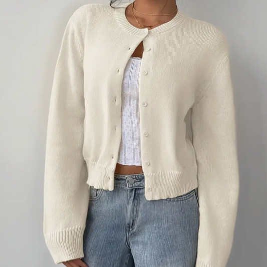 Image of Women's Cropped Button-Front Cardigan