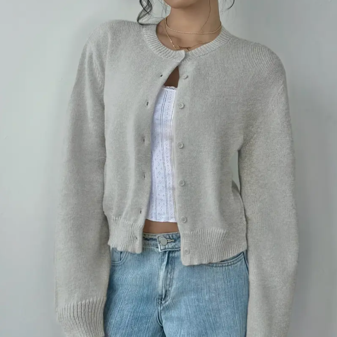 Image of Women's Cropped Button-Front Cardigan