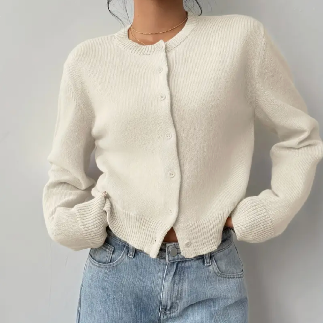 Image of Women's Cropped Button-Front Cardigan