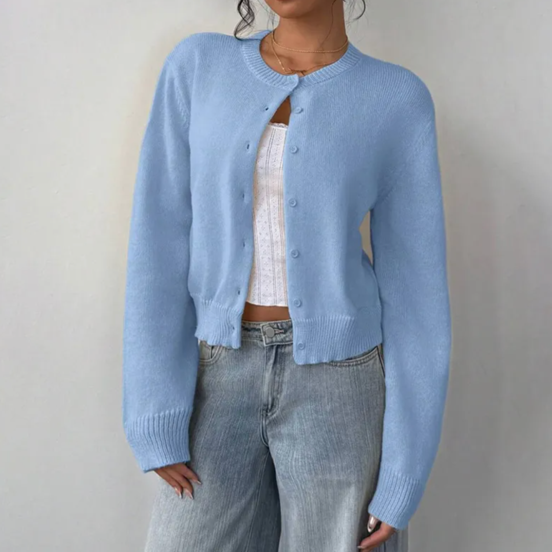 Image of Women's Cropped Button-Front Cardigan