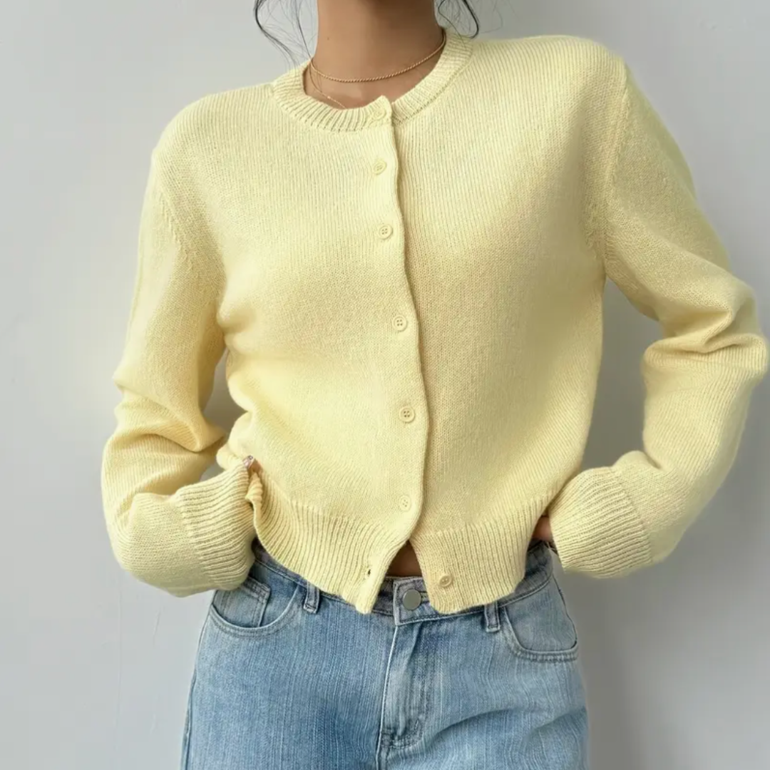 Image of Women's Cropped Button-Front Cardigan