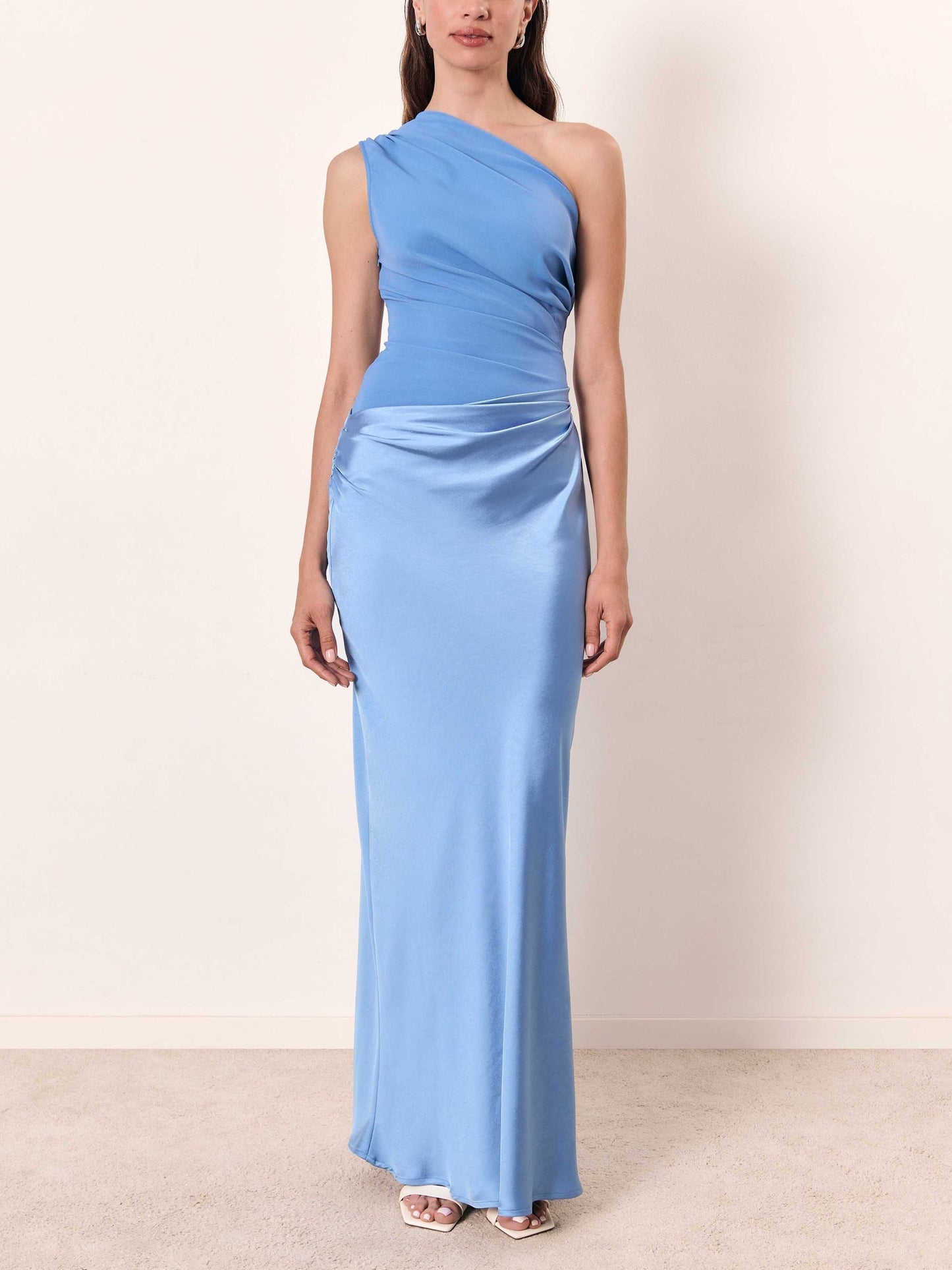 Image of Women's Fitted One Shoulder Evening Maxi Dress