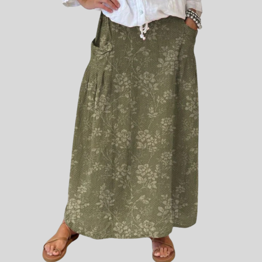 Image of Women's Floral A-Line Maxi Skirt