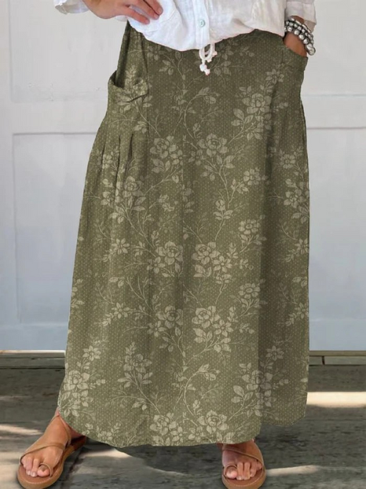 Image of Women's Floral A-Line Maxi Skirt