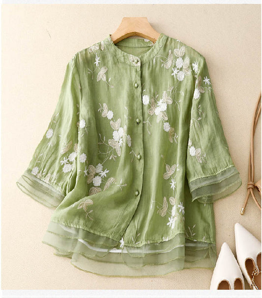 Image of Women's Floral Button-Down Blouse