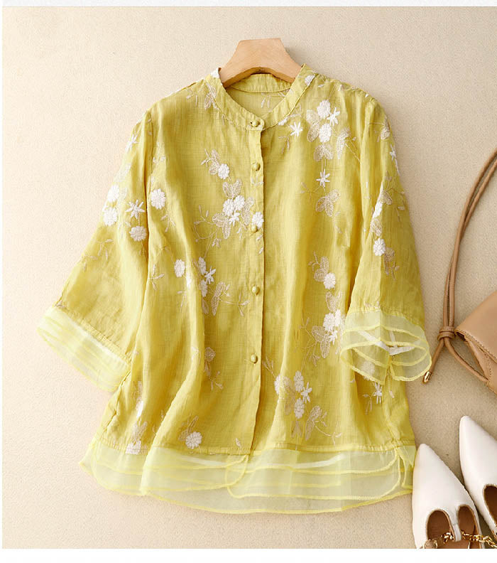 Image of Women's Floral Button-Down Blouse