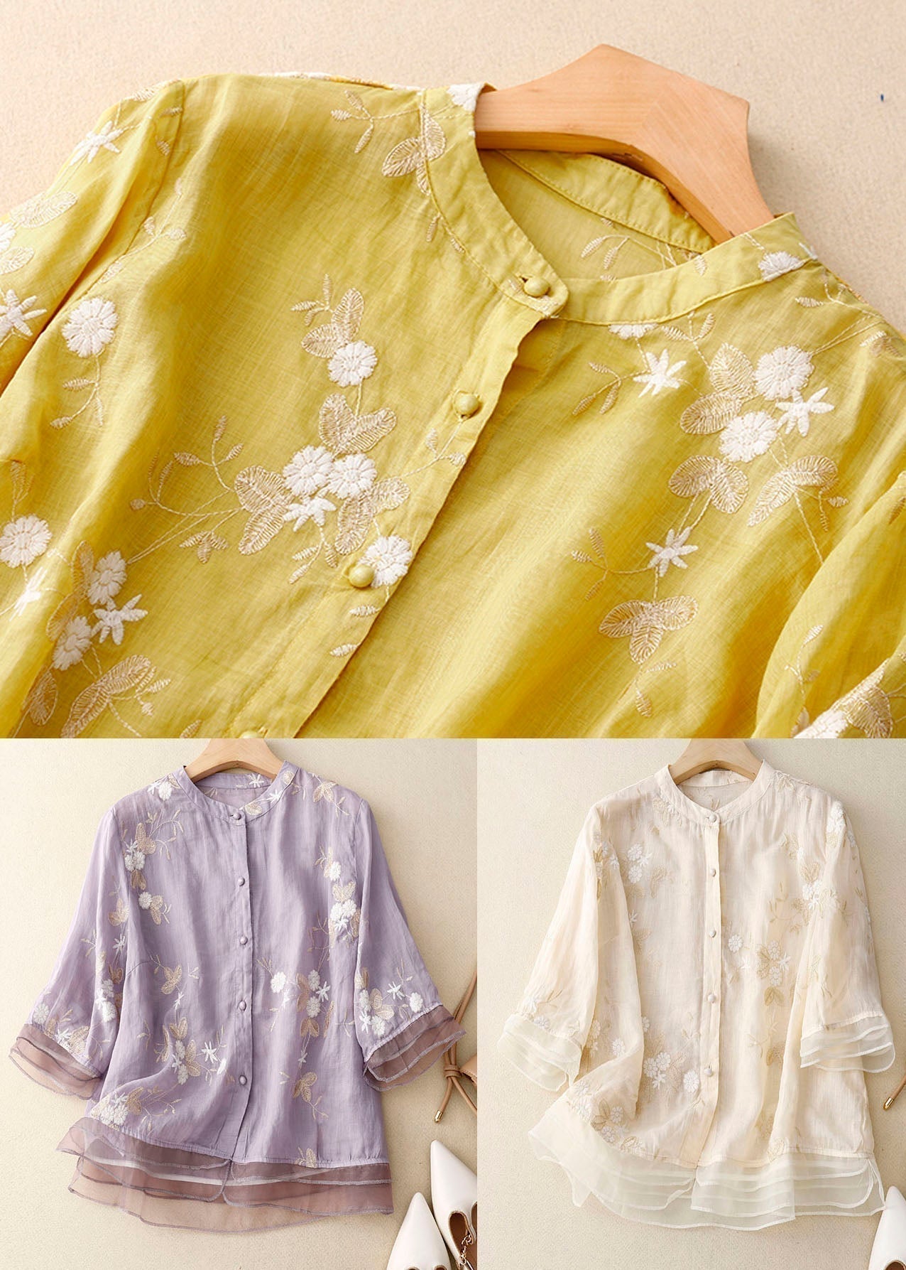Image of Women's Floral Button-Down Blouse