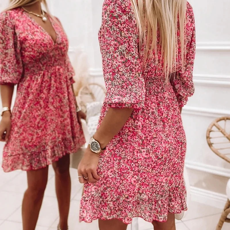 Image of Women's Floral Fit and Flare Mini Dress