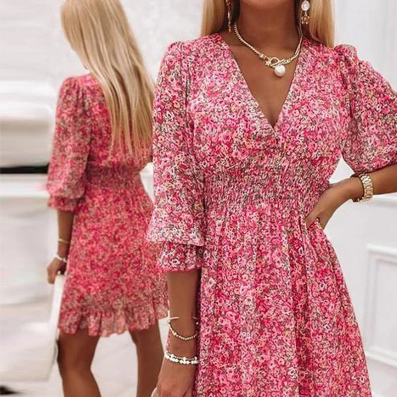 Image of Women's Floral Fit and Flare Mini Dress