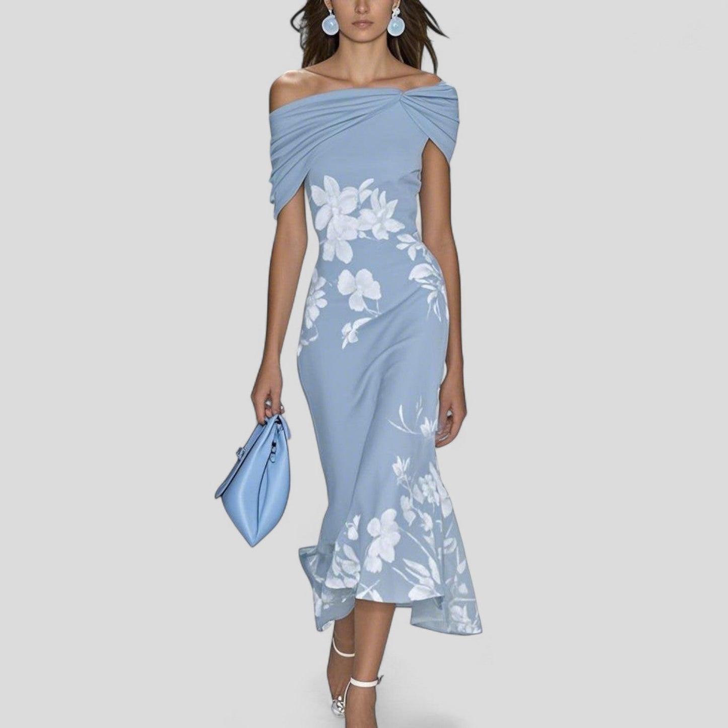 Image of Women's Floral Off-Shoulder Midi Dress