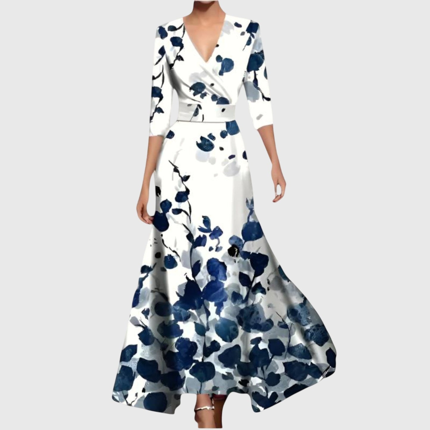 Image of Women's Floral V-Neck Wrap Maxi Dress