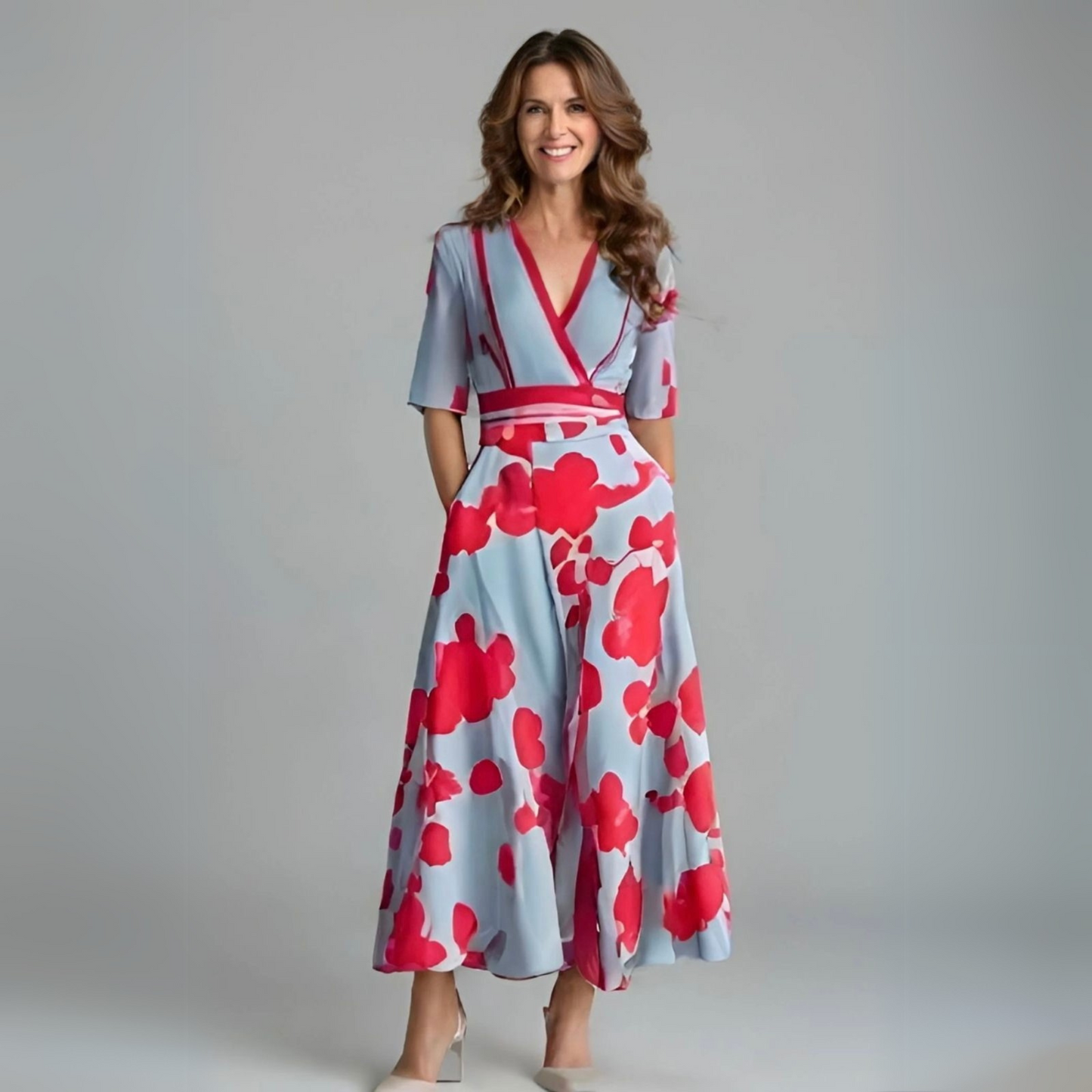 Image of Women's Floral Wrap Maxi Dress