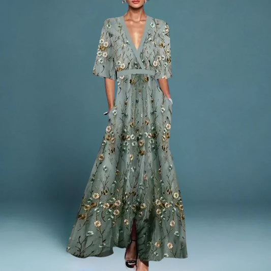 Image of Women's Floral Wrap Maxi Dress