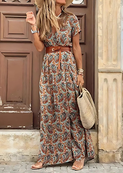 Image of Women's Floral Wrap Maxi Dress