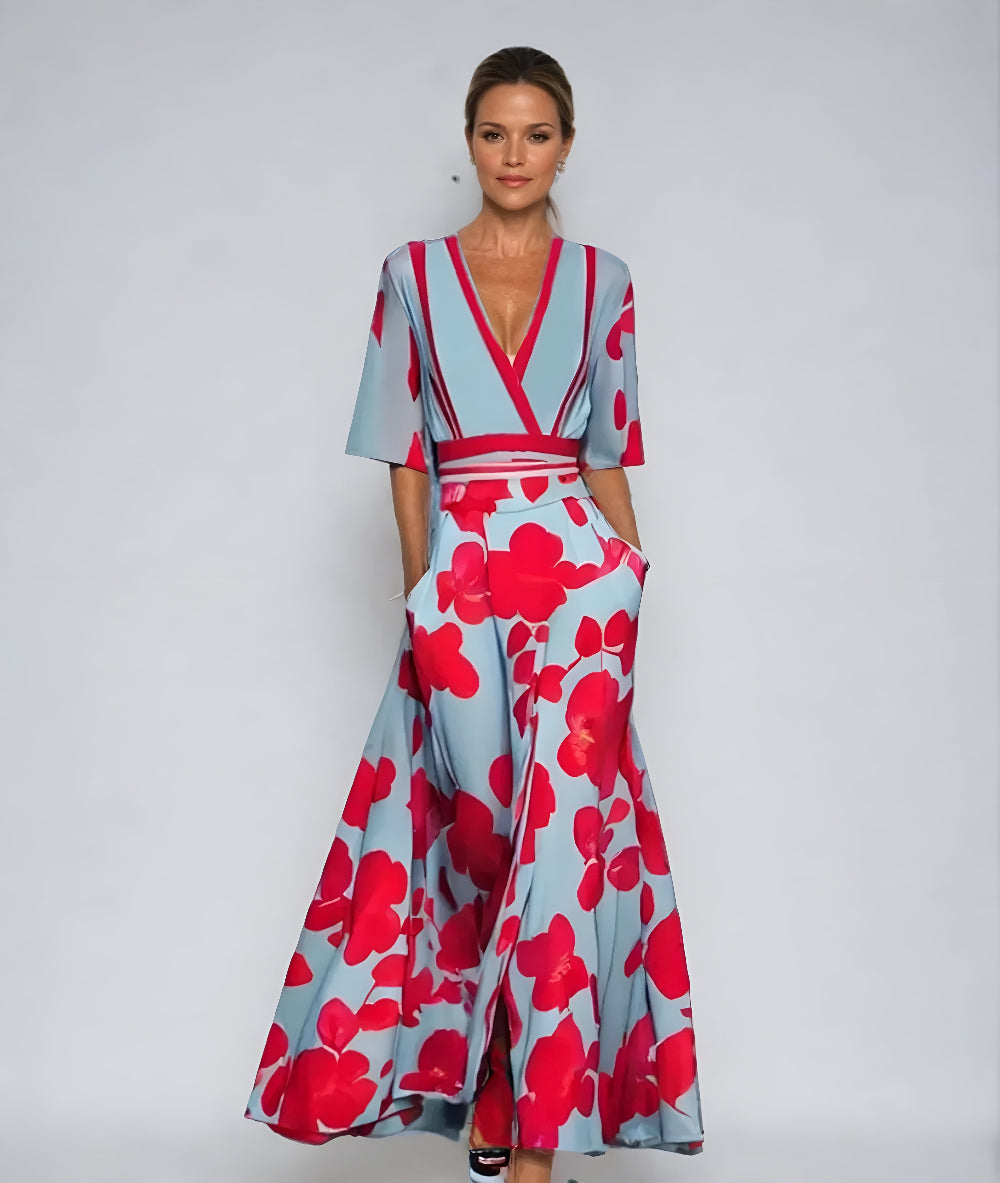 Image of Women's Floral Wrap Maxi Dress