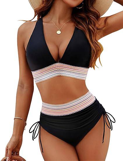 Image of Women's Halter High-Waisted Swimwear