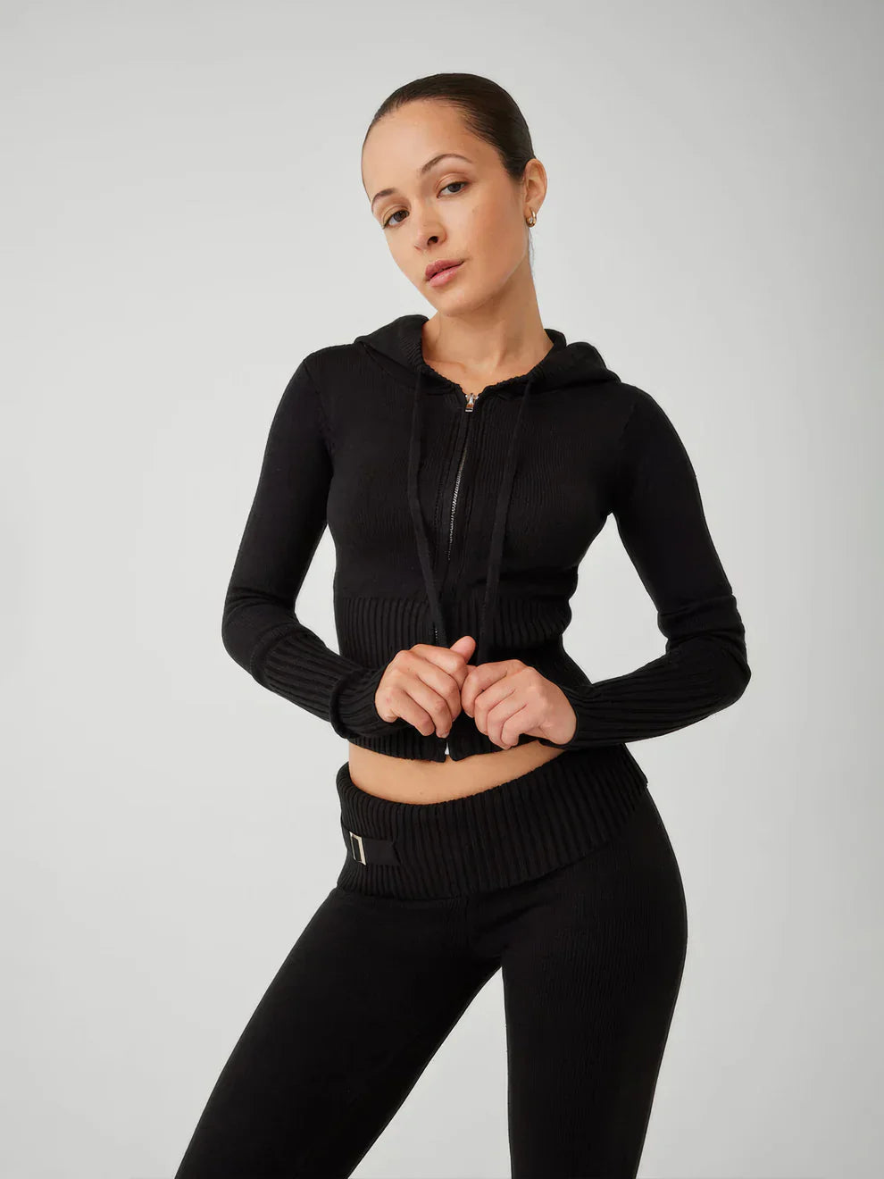 Image of Women's Hooded Zip-Up Fitted Set