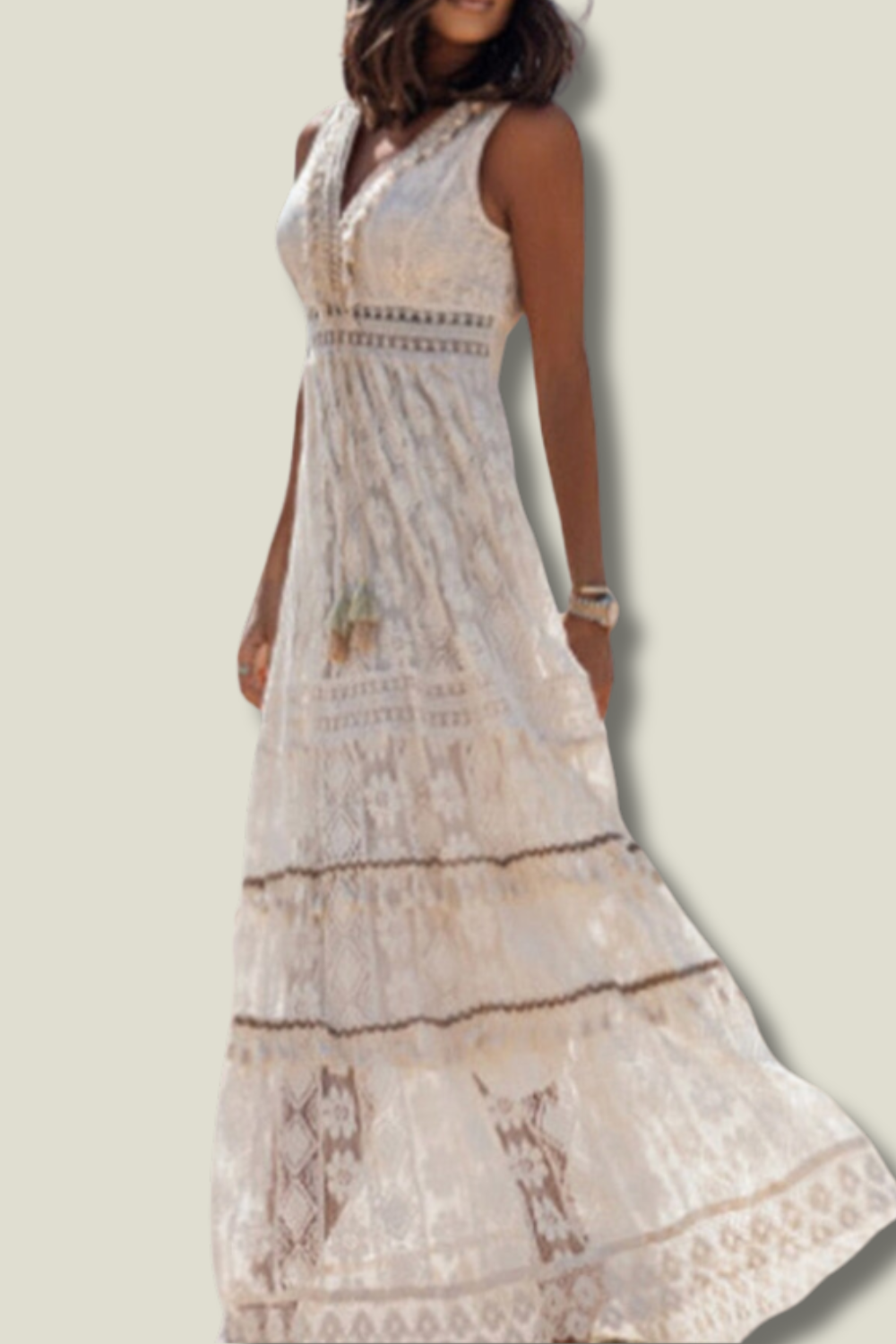 Image of Women's Lace V-Neck Maxi Dress