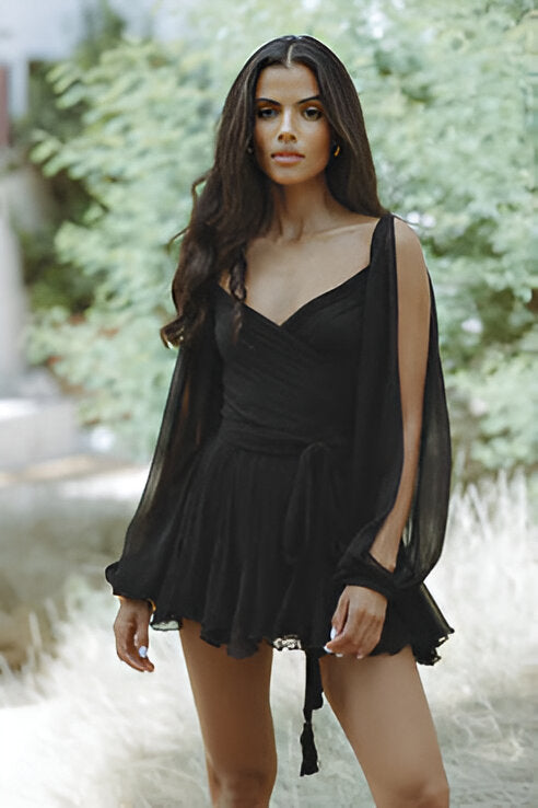 Image of Women's Long Sleeve A-Line Mini Dress