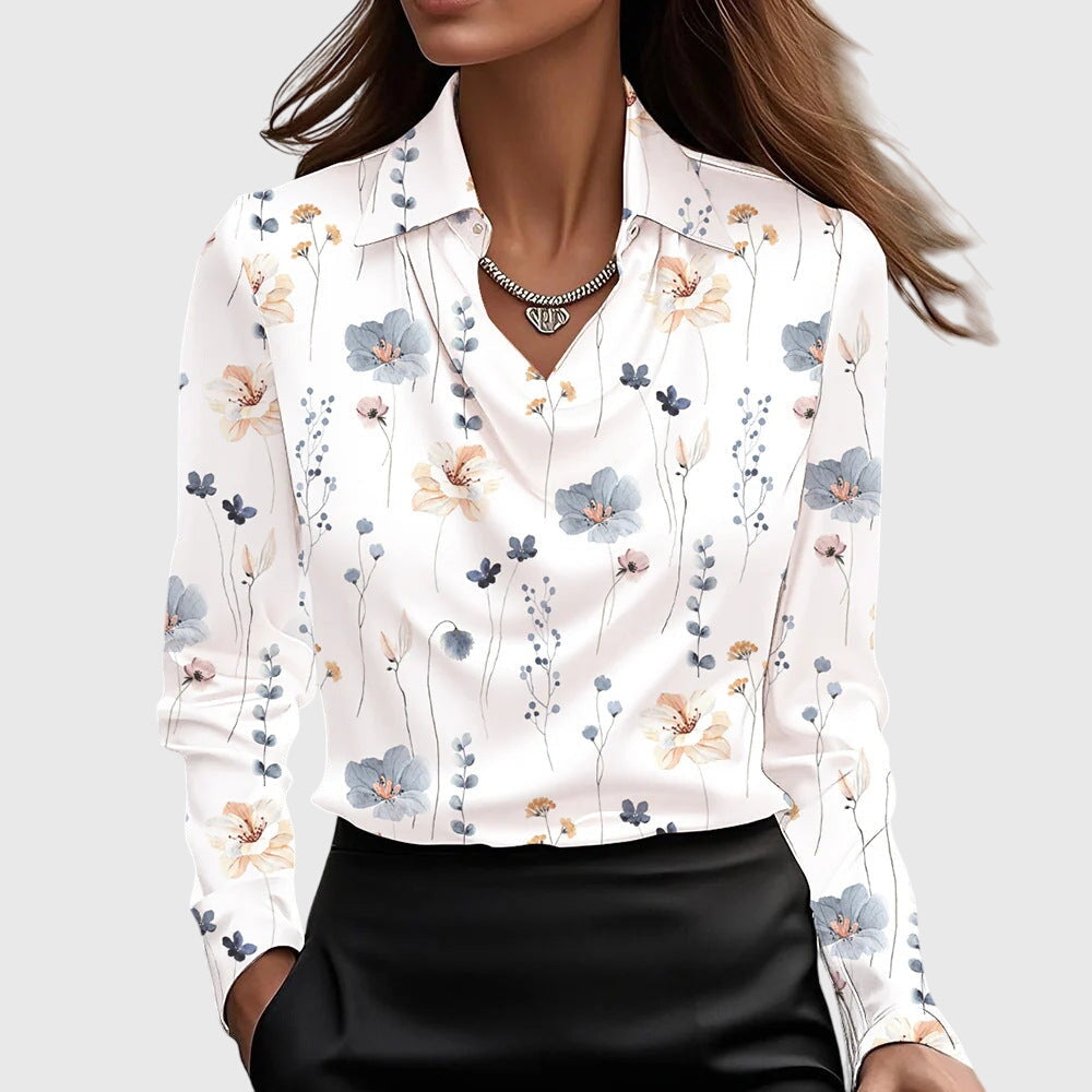 Image of Women's Long Sleeve Collared Blouse