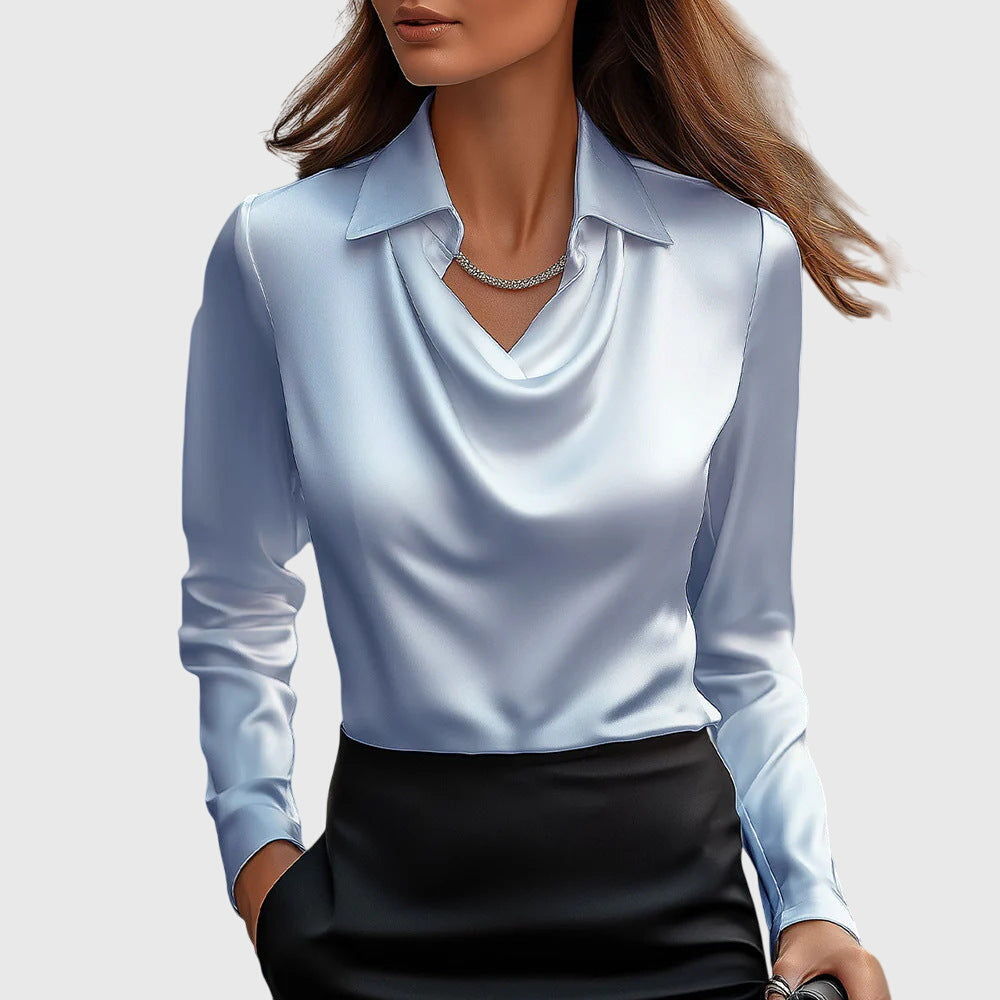 Image of Women's Long Sleeve Collared Blouse