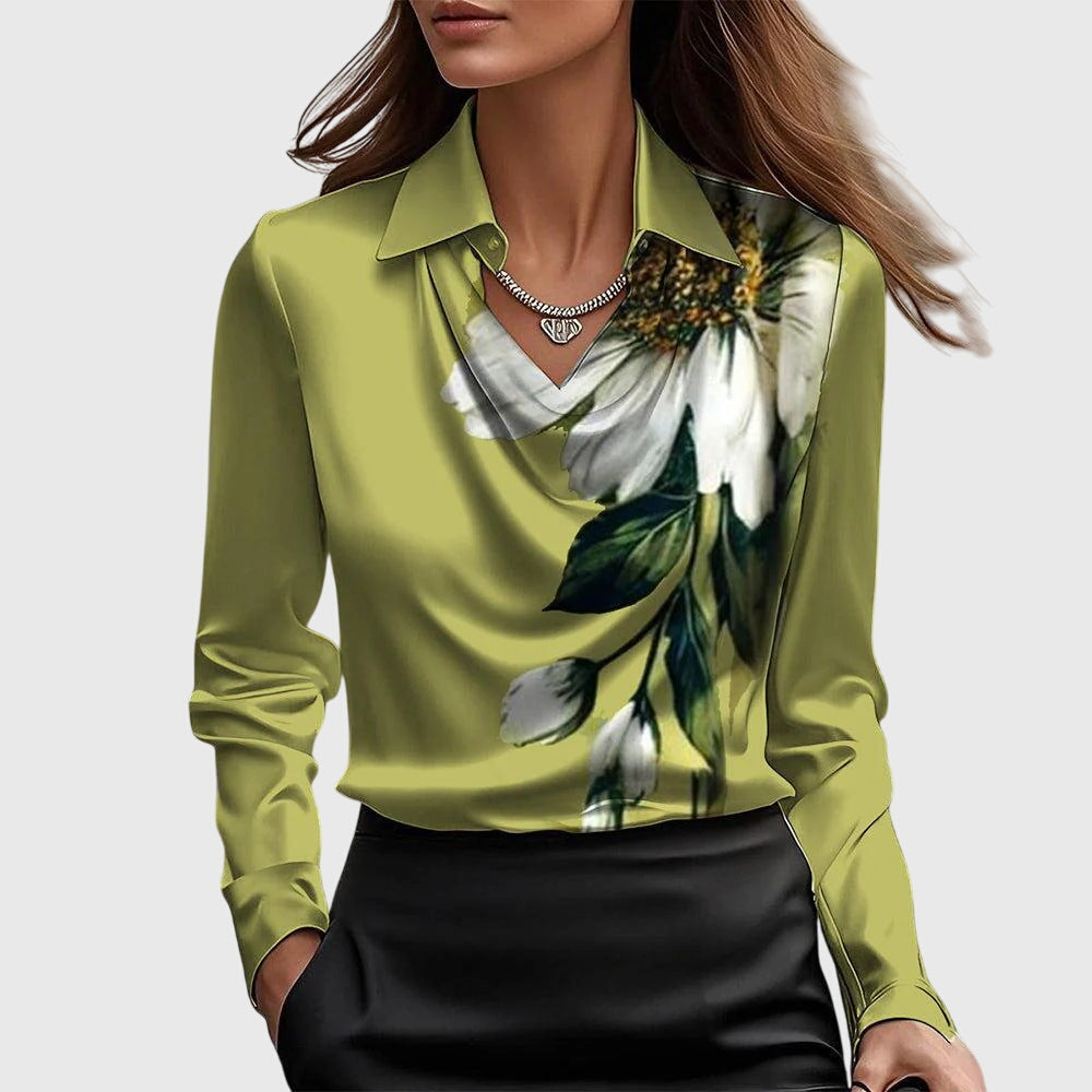 Image of Women's Long Sleeve Collared Blouse