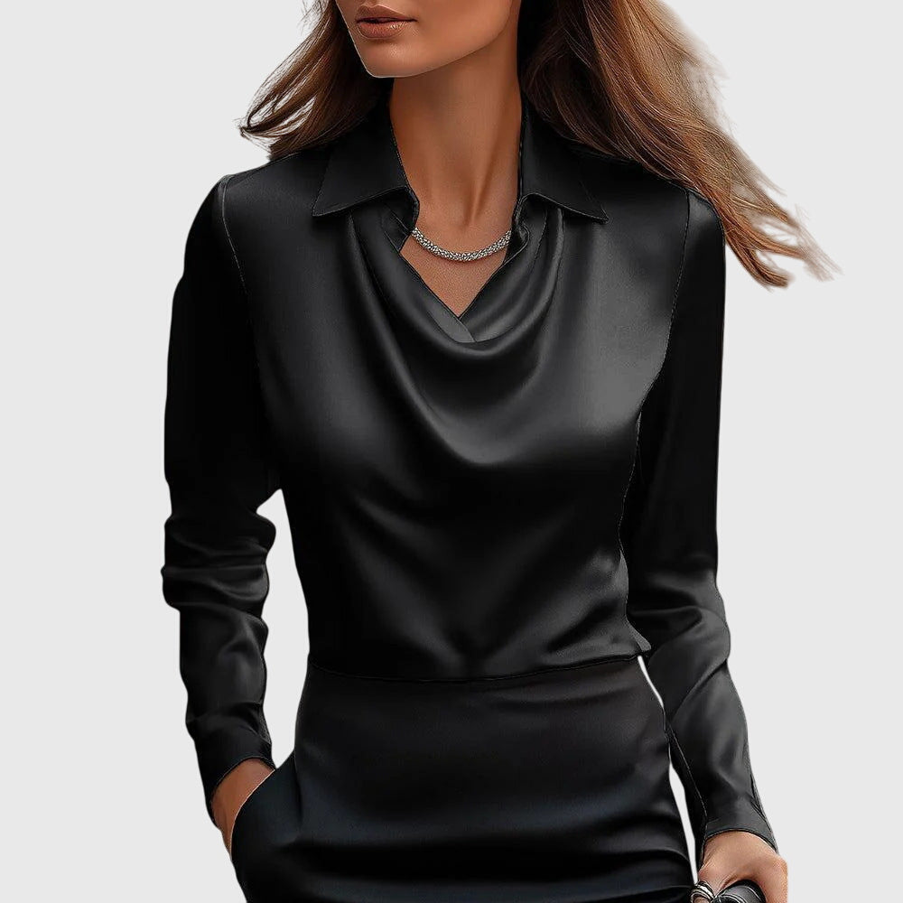 Image of Women's Long Sleeve Collared Blouse