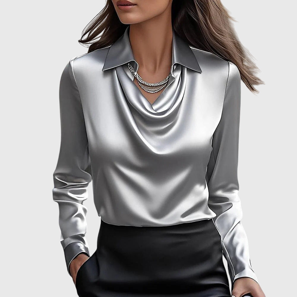 Image of Women's Long Sleeve Collared Blouse