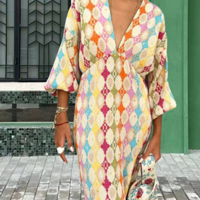 Image of Women's Long Sleeve Geometric Print Set