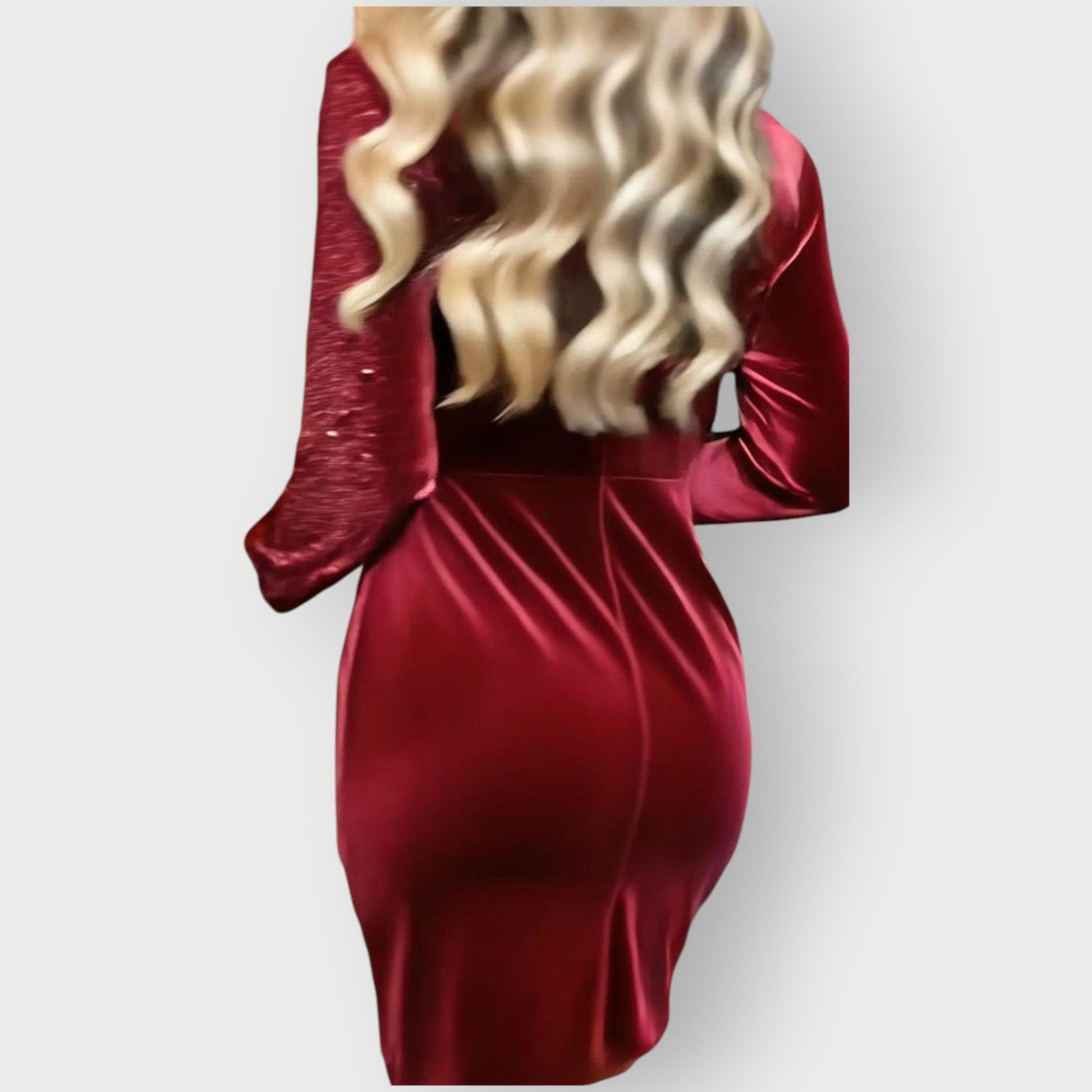 Image of Women's Long Sleeve Sequin Wrap Mini Dress