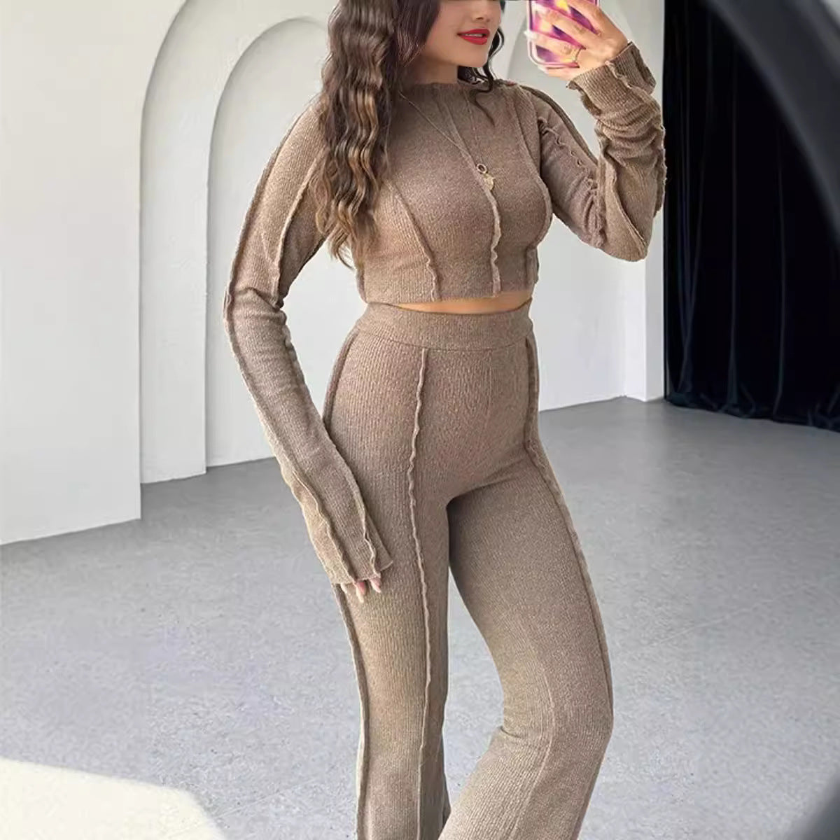 Image of Women's Long-Sleeve Two-Piece Set