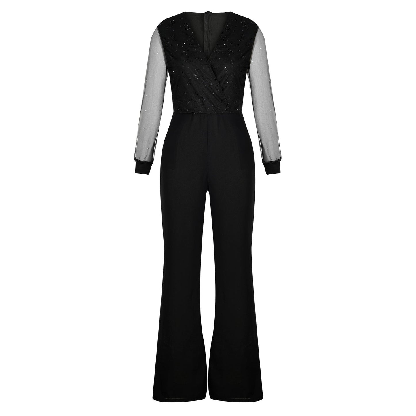 Image of Women's Long Sleeve Wide Leg Jumpsuit