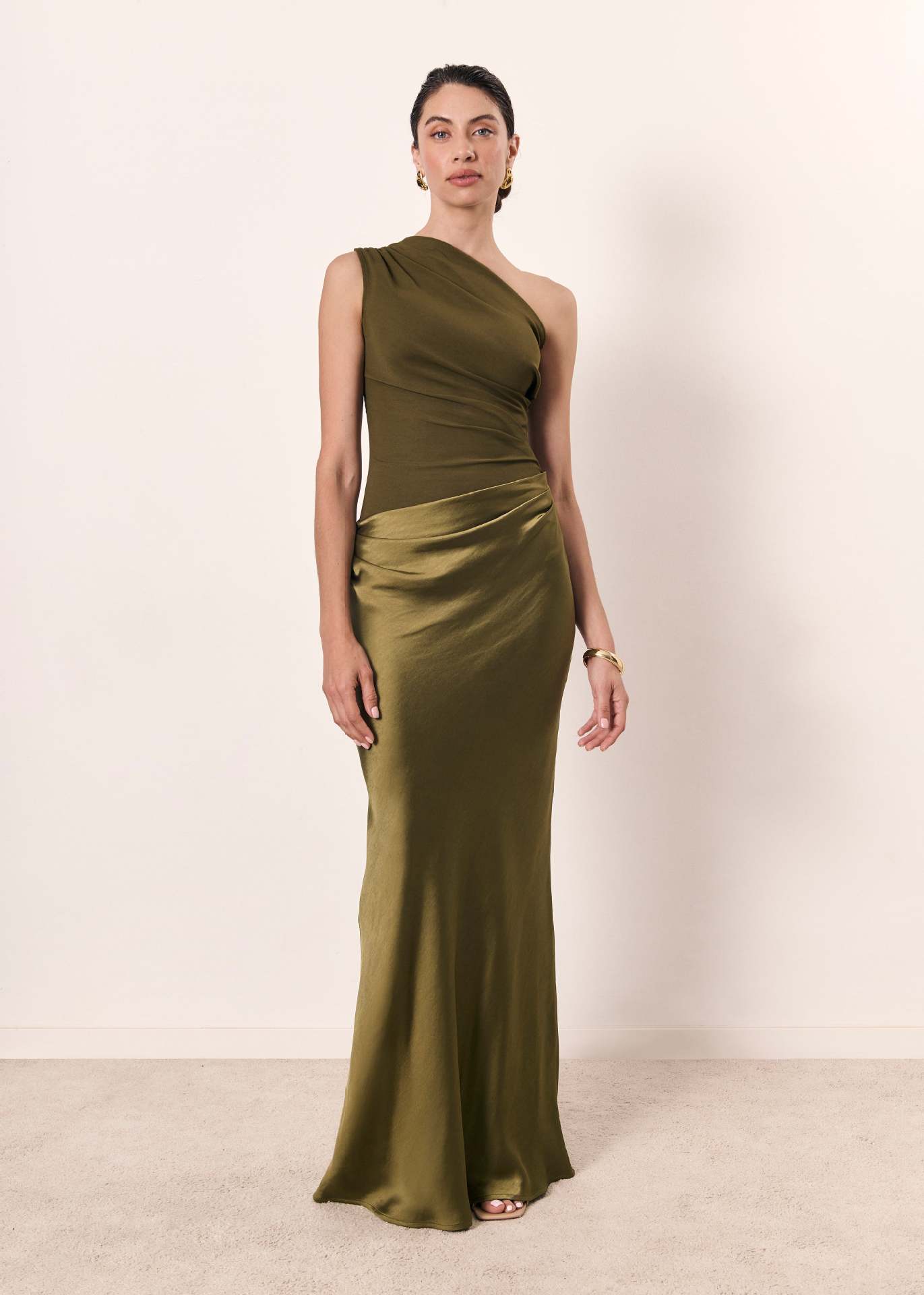 Image of Women's One Shoulder Evening Maxi Dress