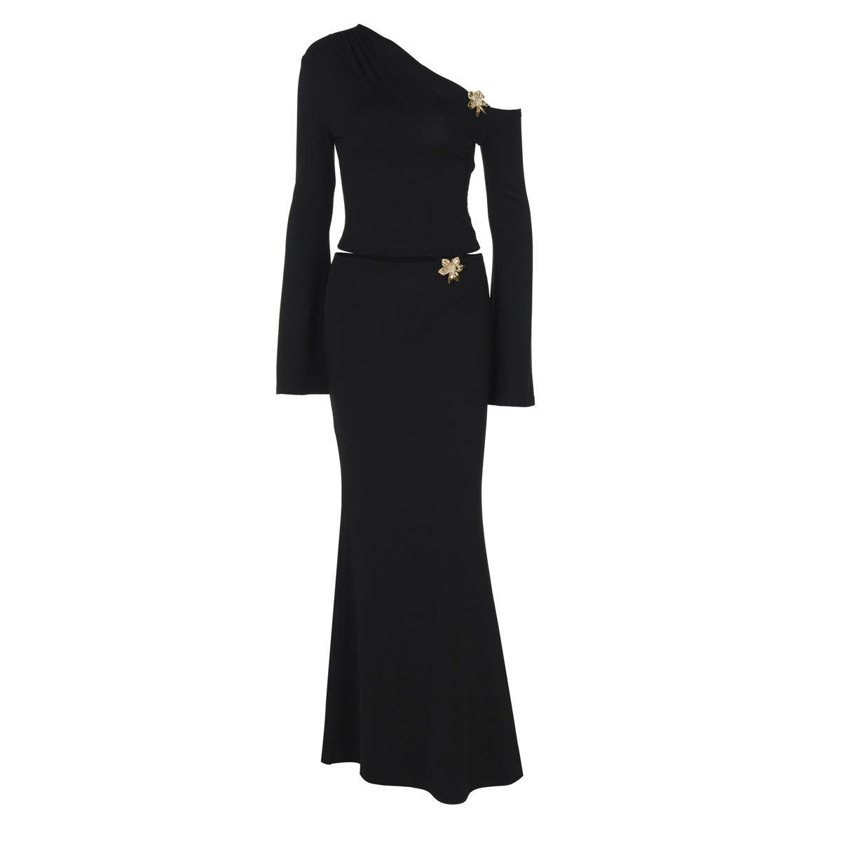 Image of Women's One-Shoulder Maxi Skirt Set