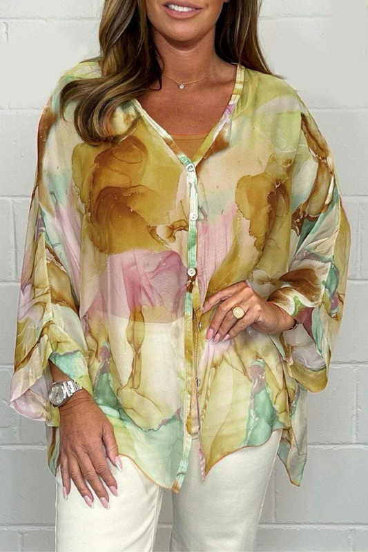 Image of Women's Oversized Abstract Print Blouse