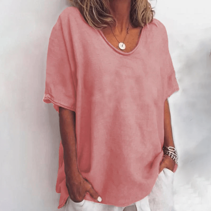 Image of Women's Oversized Short Sleeve Blouse