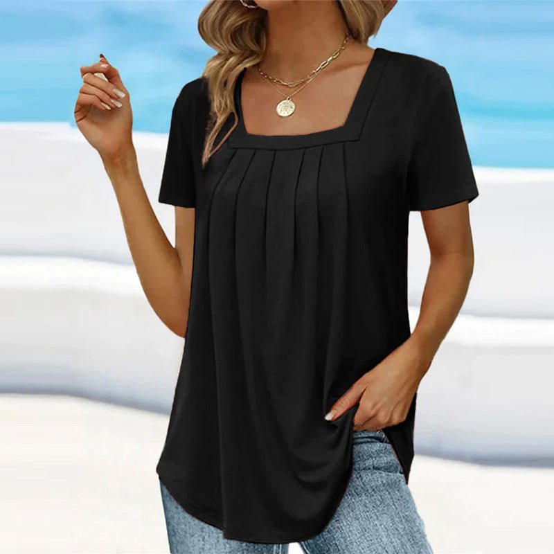 Image of Women's Pleated Square Neck Top