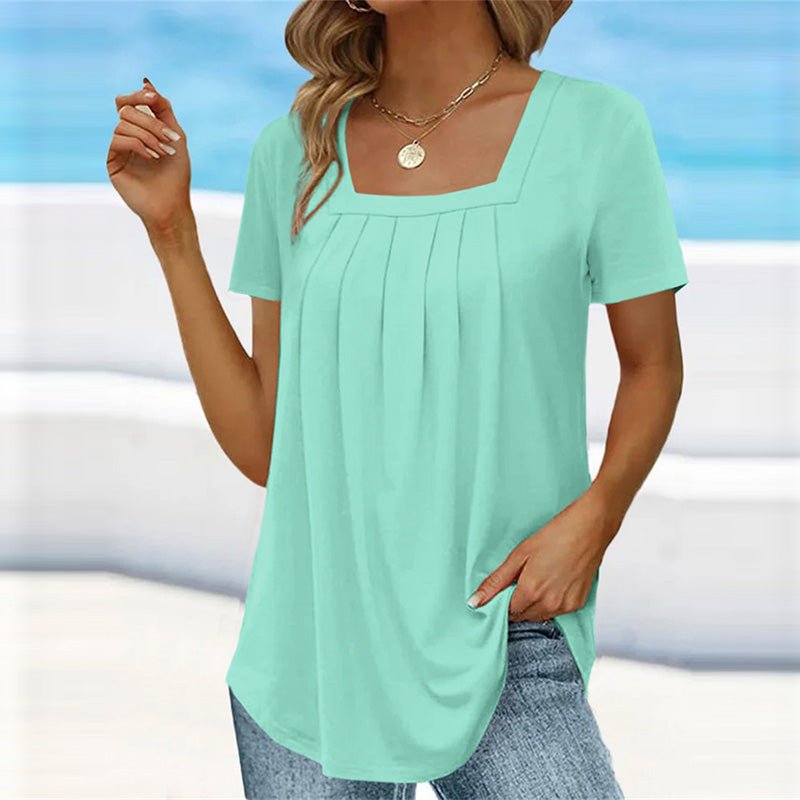 Image of Women's Pleated Square Neck Top