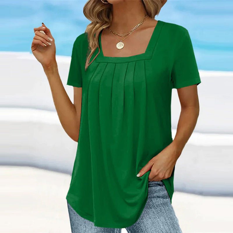 Image of Women's Pleated Square Neck Top