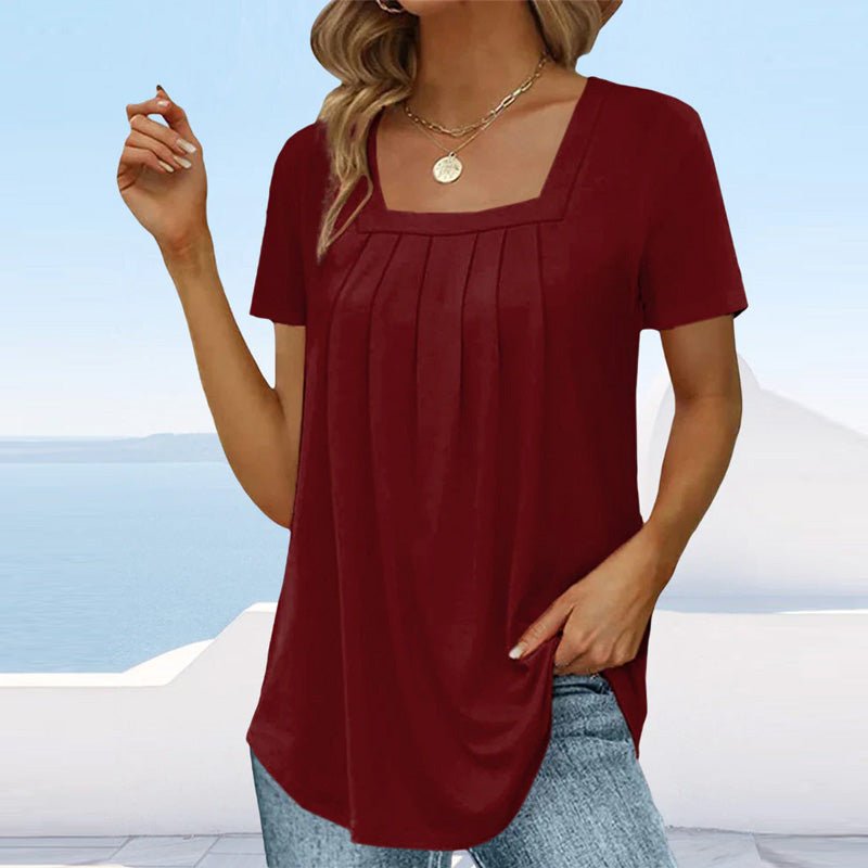 Image of Women's Pleated Square Neck Top
