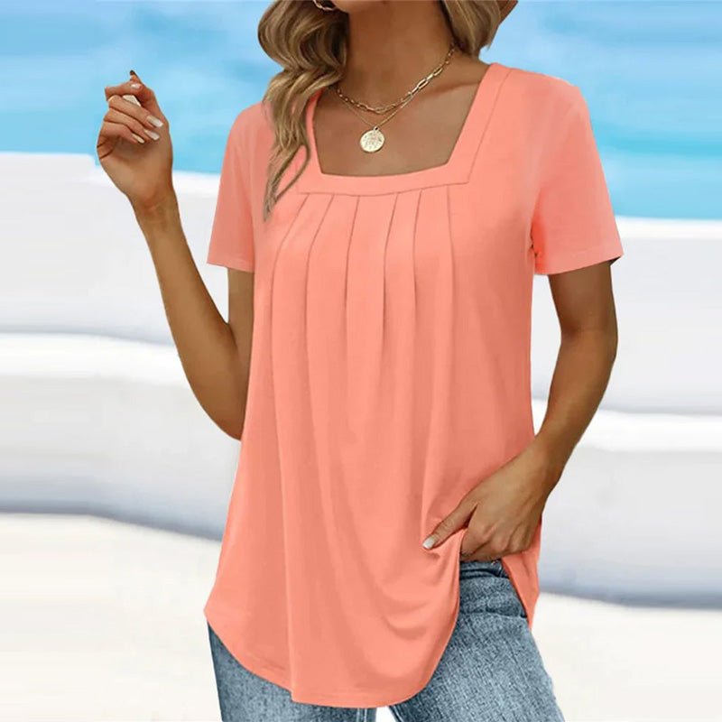 Image of Women's Pleated Square Neck Top