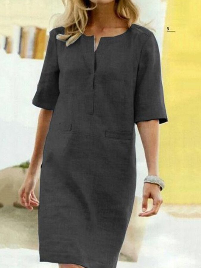 Image of Women's Pocket Shirt Midi Dress