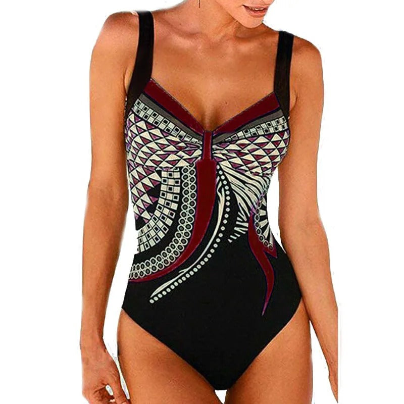 Image of Women's Printed Tank One-Piece Swimsuit