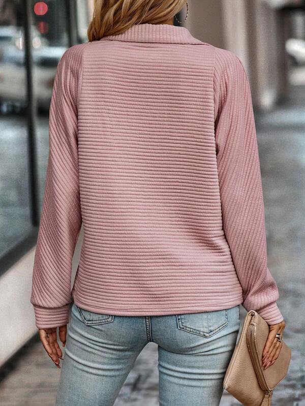 Image of Women's Quarter Zip Ribbed Sweater
