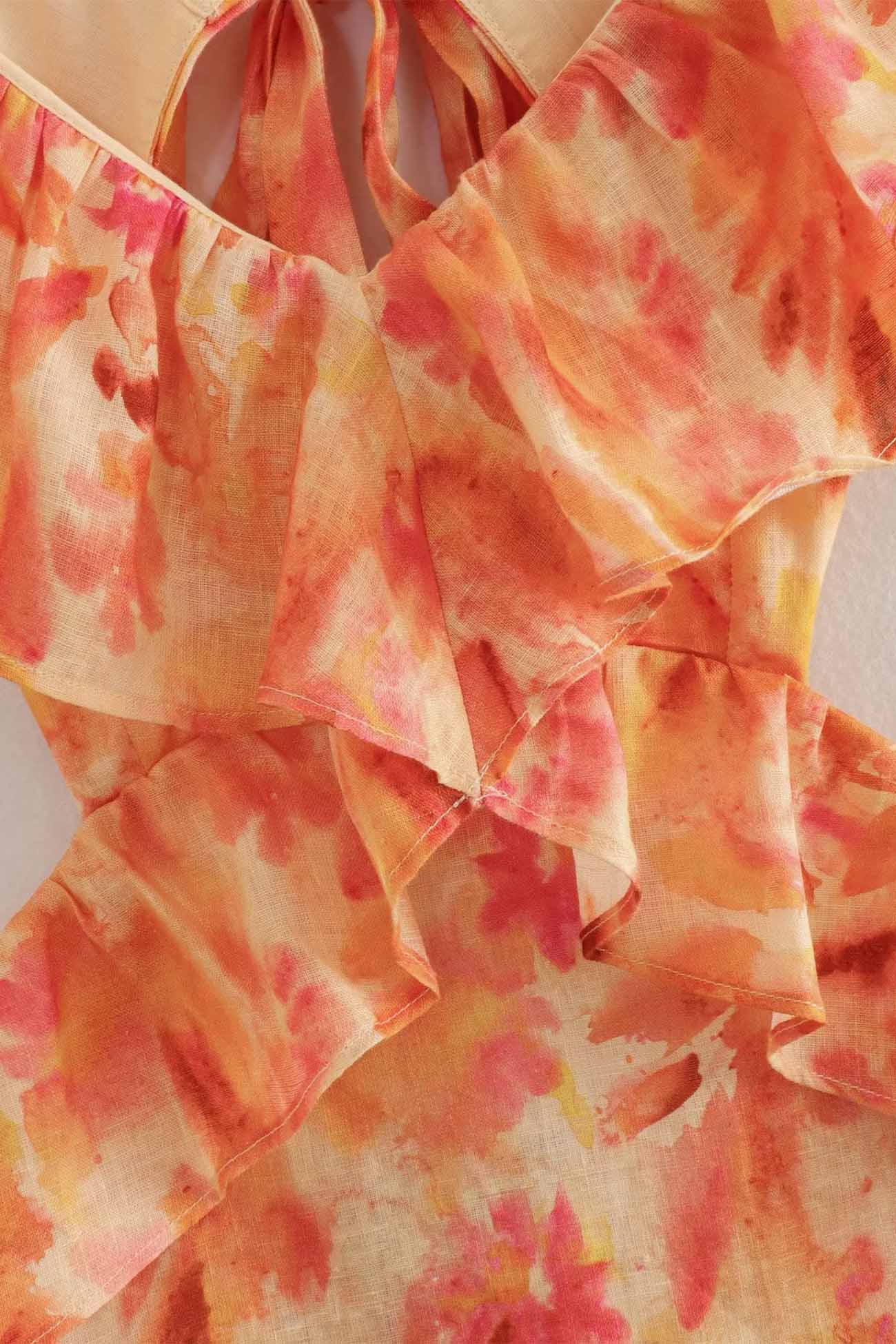 Image of Women's Ruffle Floral Summer Maxi Dress