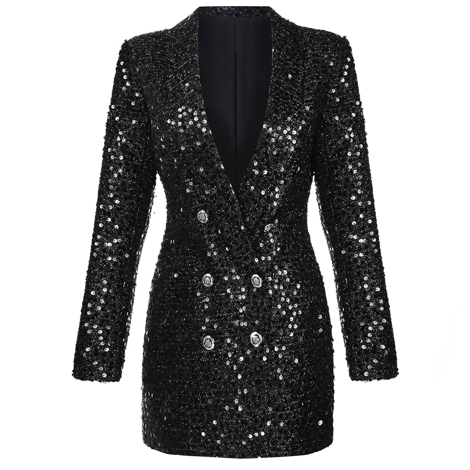 Image of Women's Sequin Blazer Mini Dress