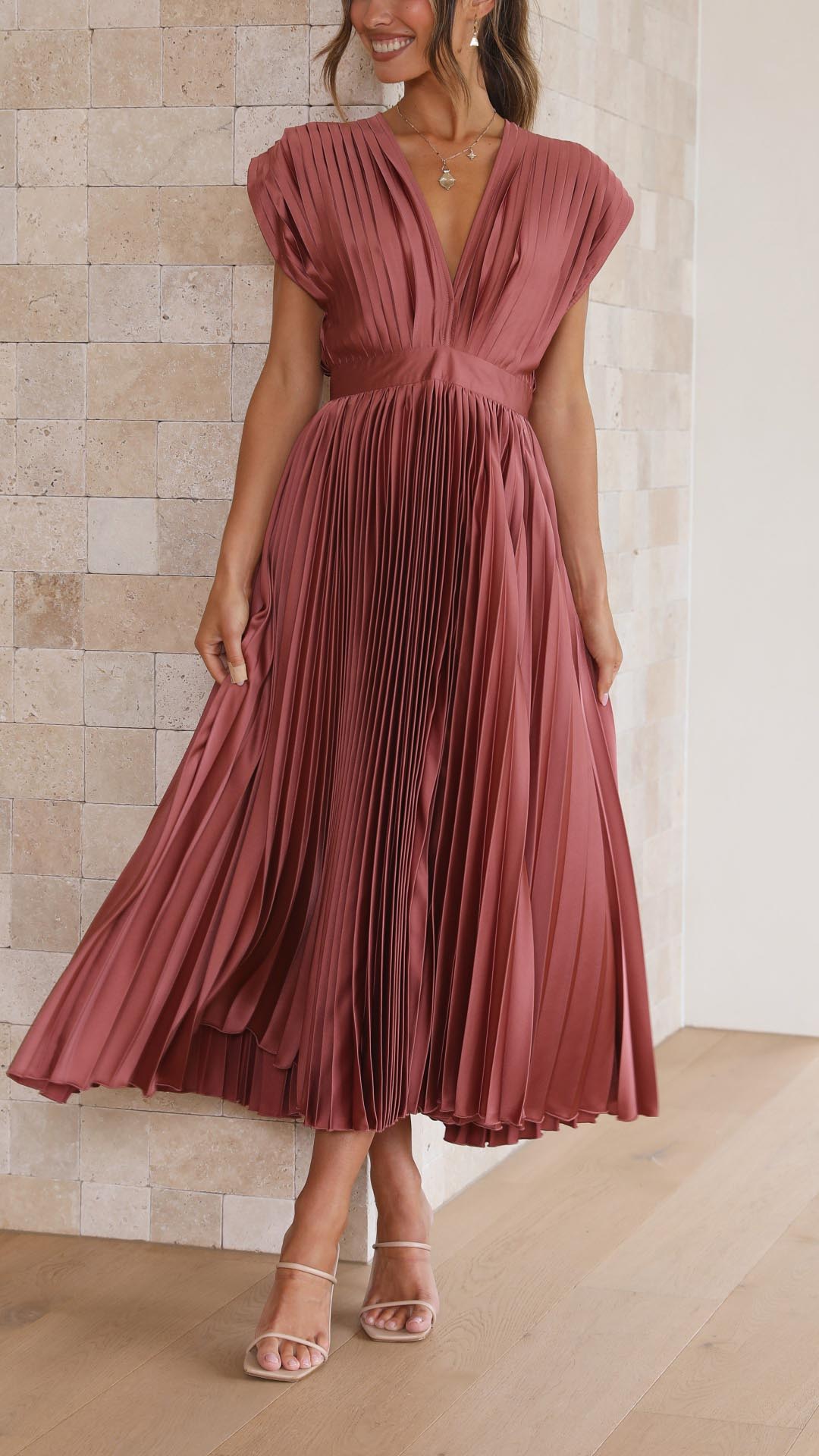 Image of Women's Sleeveless A-Line Midi Dress